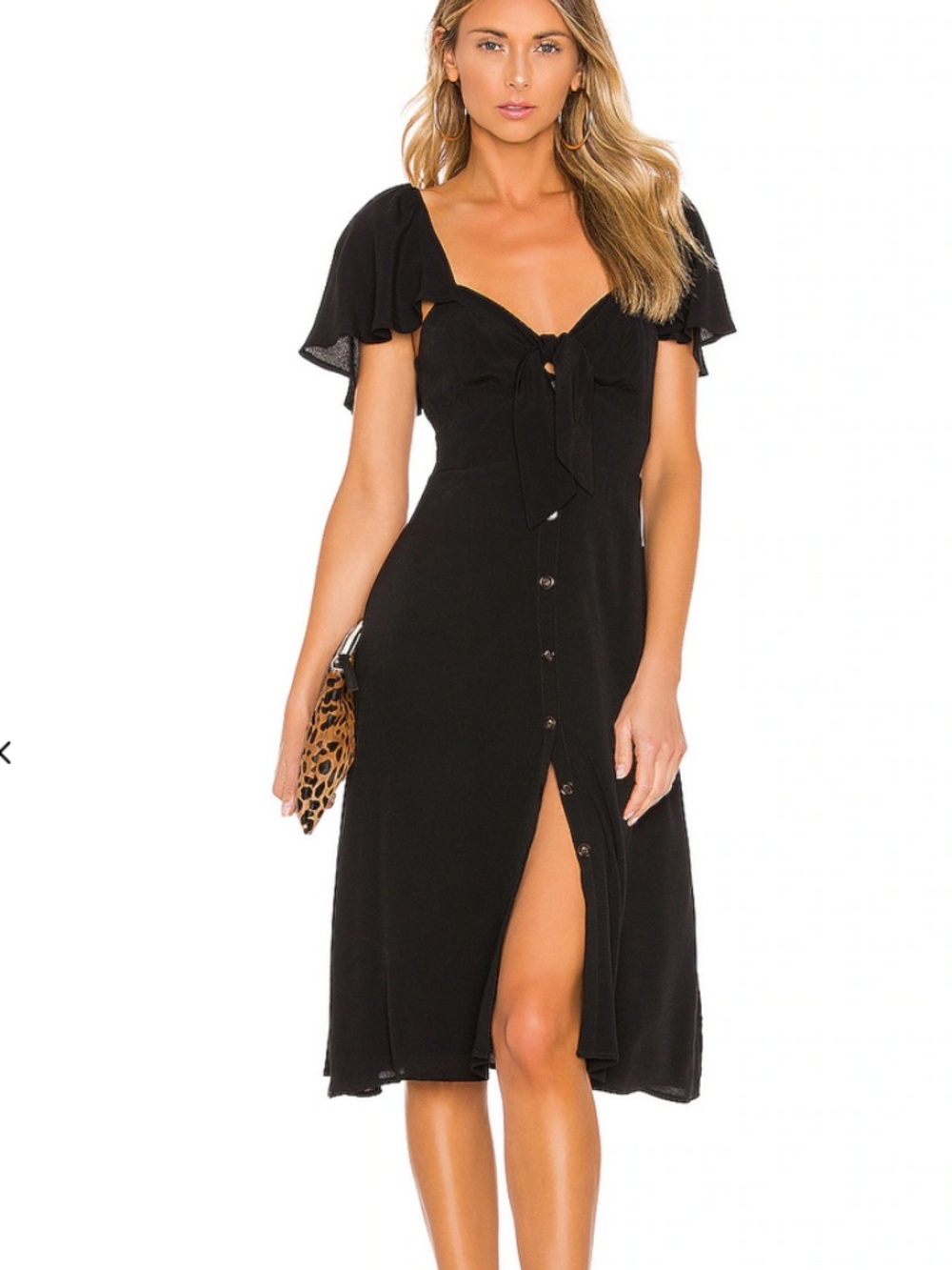 ASTR the Label Deep Indigo Rachelle Tie Front Sweetheart Dress L With Pockets